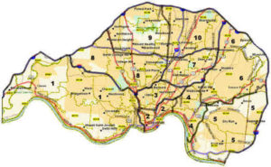 Map of Cincinnati Districts one thur ten